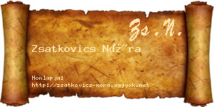 Zsatkovics Nóra névjegykártya