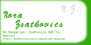 nora zsatkovics business card